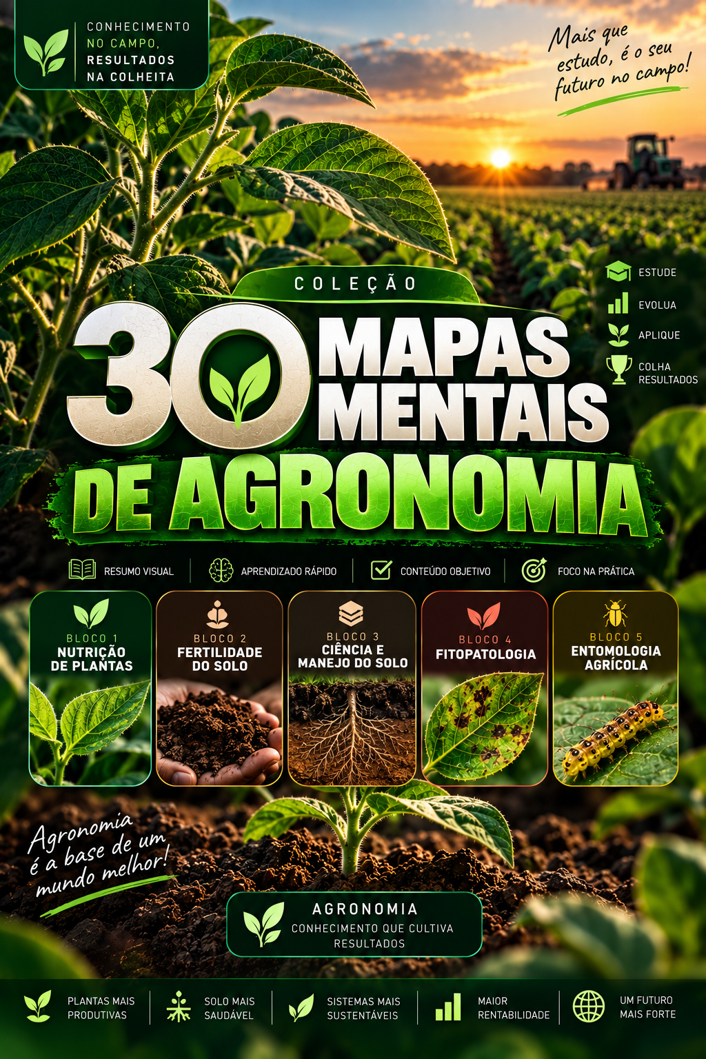 Capa da coleção 30 Mapas Mentais de Agronomia